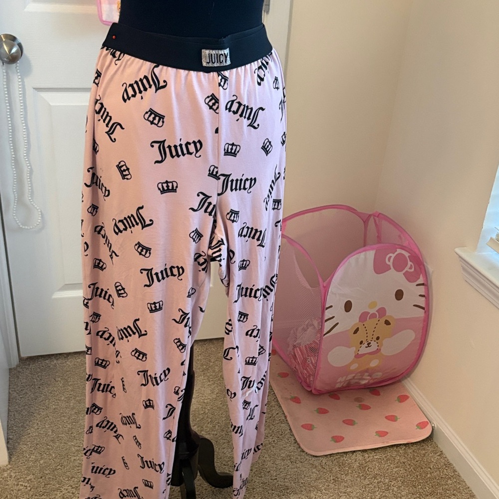 Juicy Couture M Pink Logo Pajama Pants